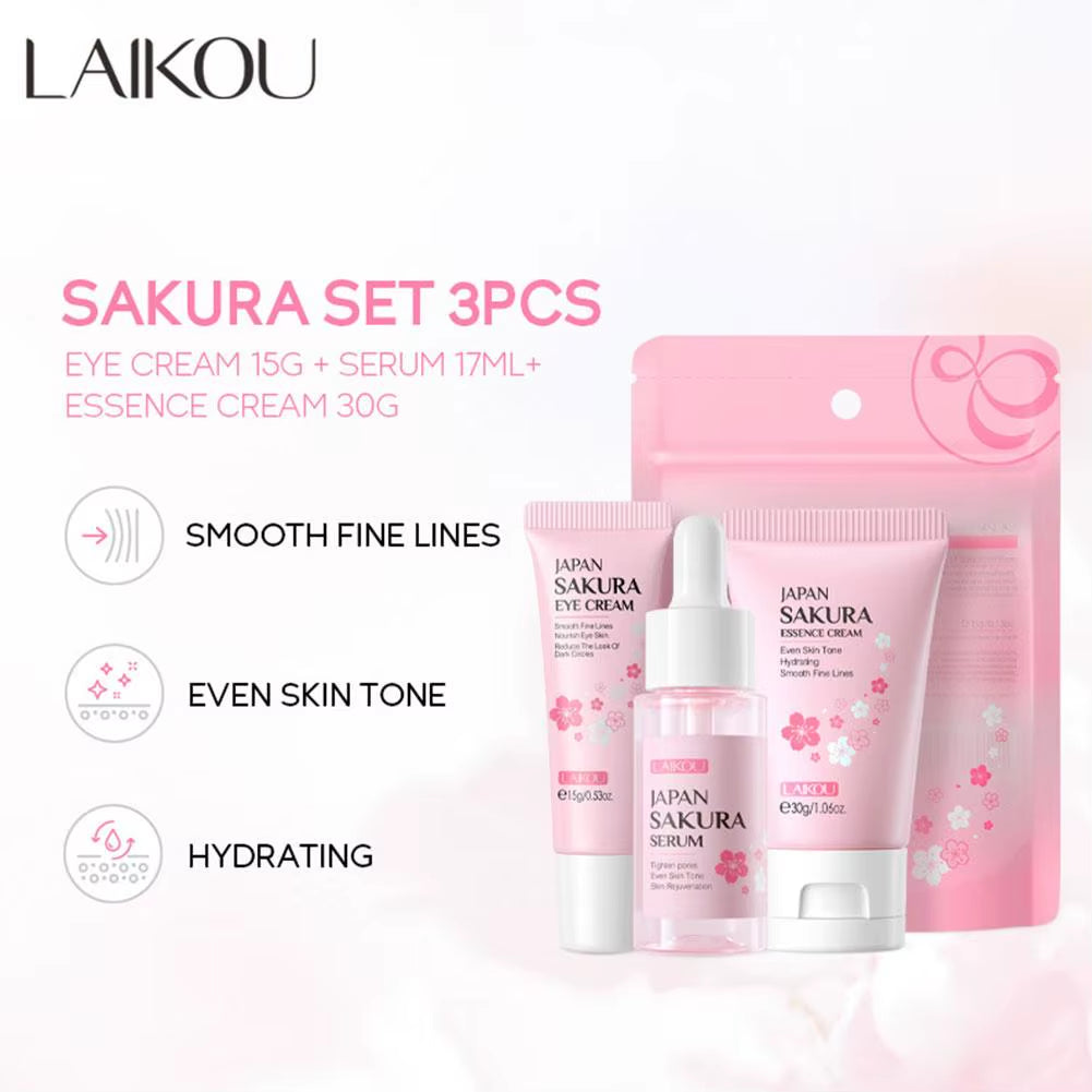 Sakura Skin Care Sets & Kits with Cleanser,Serum,Eye Cream,Essence Cream Beauty Products for Women Face Skin Care Set
