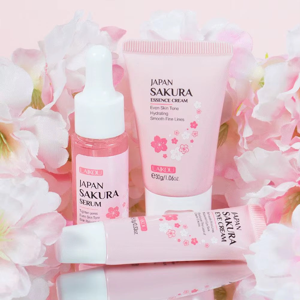 Sakura Skin Care Sets & Kits with Cleanser,Serum,Eye Cream,Essence Cream Beauty Products for Women Face Skin Care Set