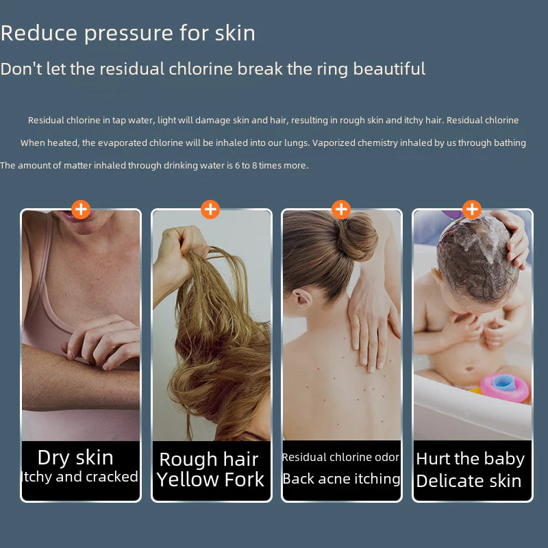 Filter Water Purification Handheld Shower Head Three-Gear Pressurized Water Stop Beauty Skin Care Bathroom Shower Nozzle Pressurized Lotus